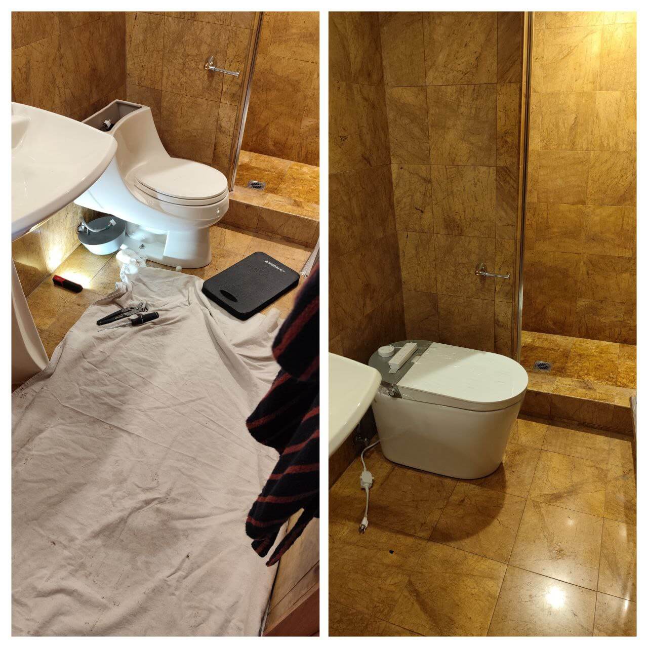 Toilets and faucets installation